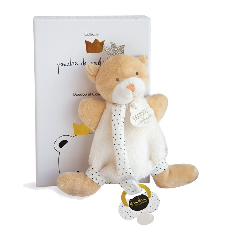 OURS PETIT ROI  - Comforter Bear With Pacifier Holder