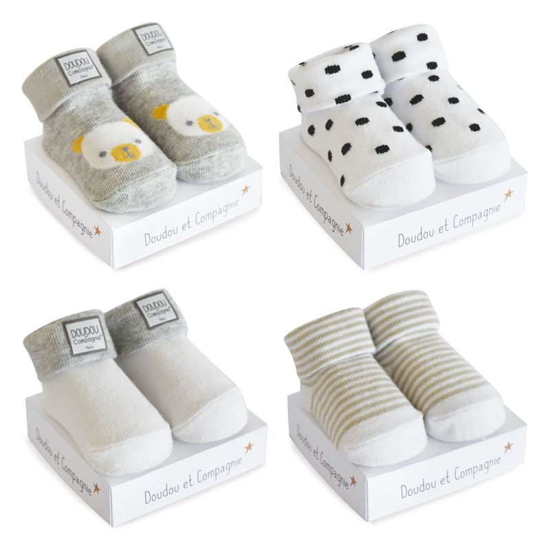 NEWBORN SOCKS Grey Assortment (x12, 4 models)