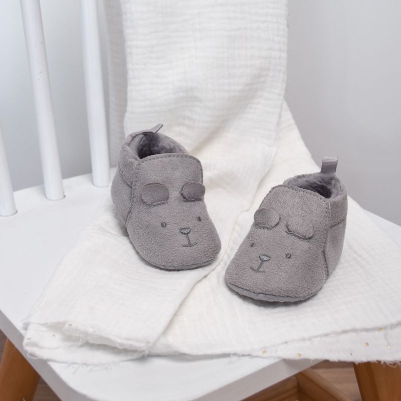 BABY BOOTIES Grey, 0-6 months