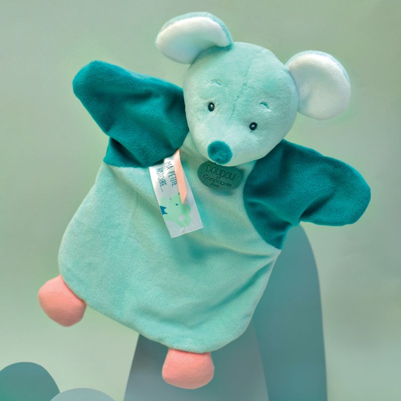 SOOTHER HAND PUPPET - Green Mouse