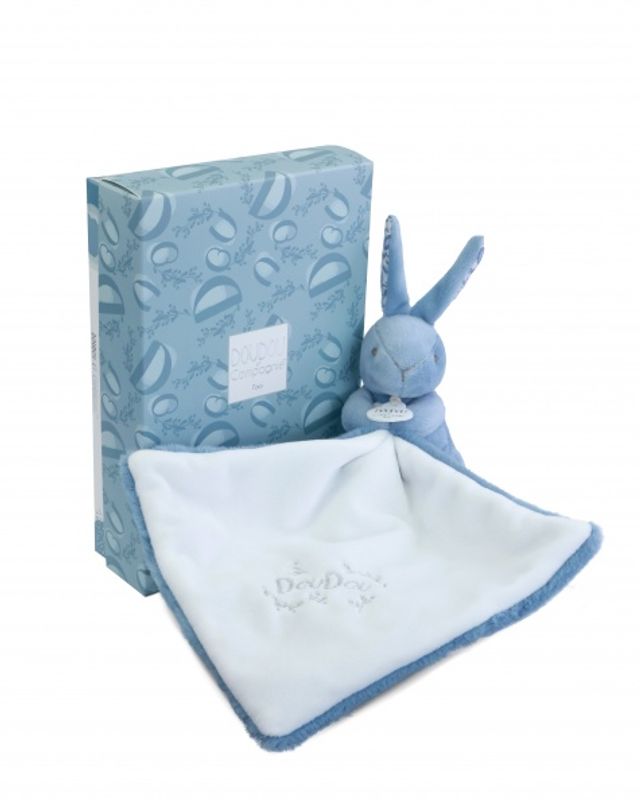 BUNNY DOUDOU BUNNY with a comforter blue
