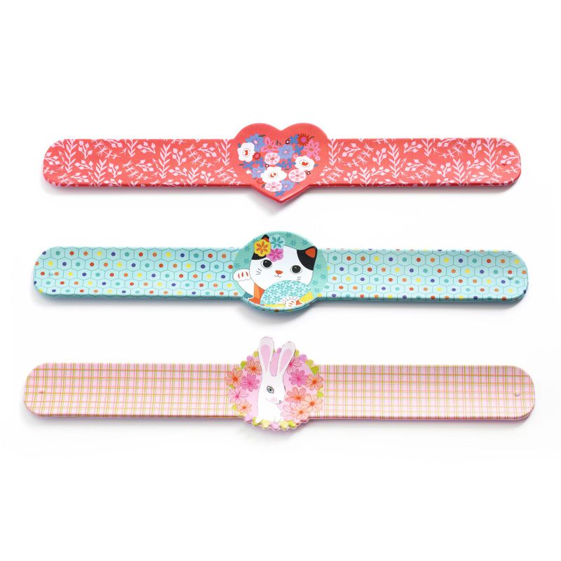 Slap Bracelets Heart, Rabbit, Cat - Display 15pcs, 3 designs