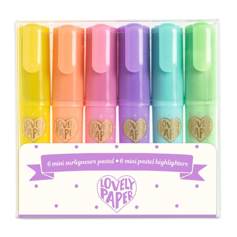 6 Mini Pastel Highlighters