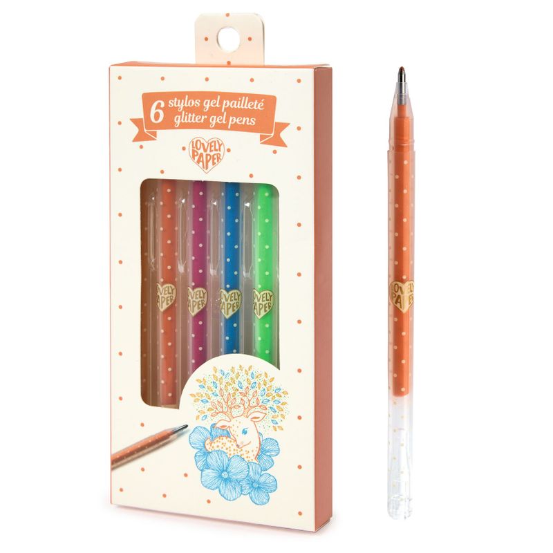 6 Glitter Gel Pens