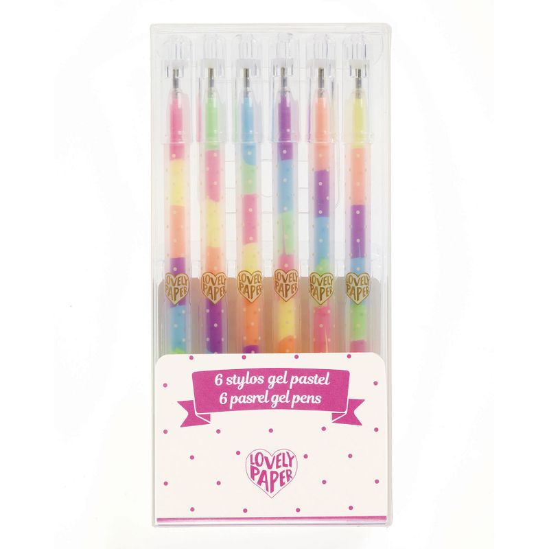 6 pastel gel pens