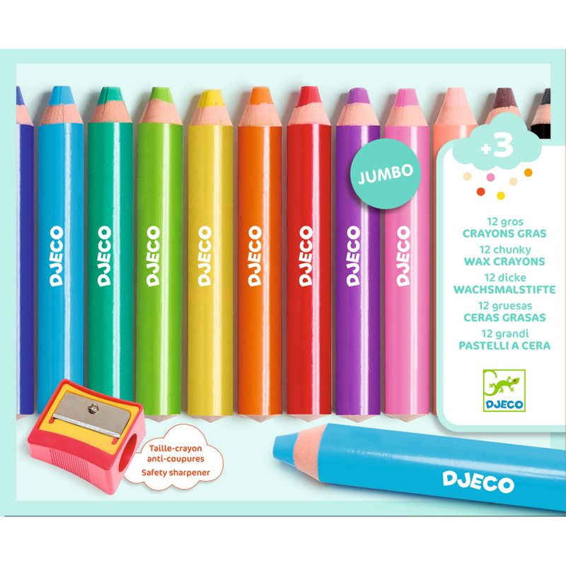 12 Chunky Wax Crayons