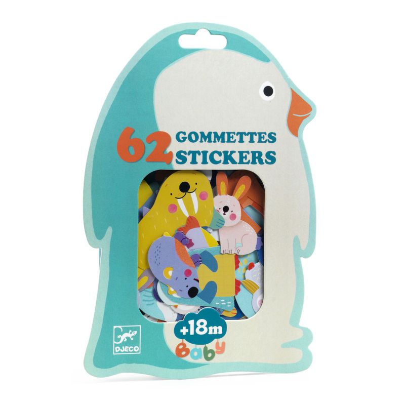 62 Gommettes Stickers - Ice Field Animals