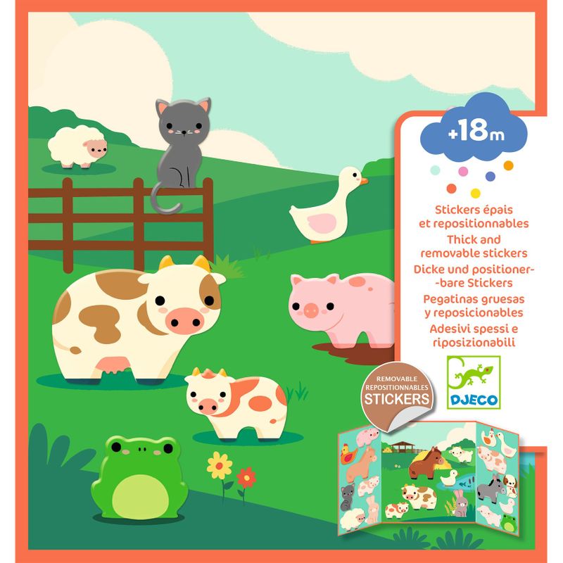 Thick and Repositionable Stickers - Farm Animals