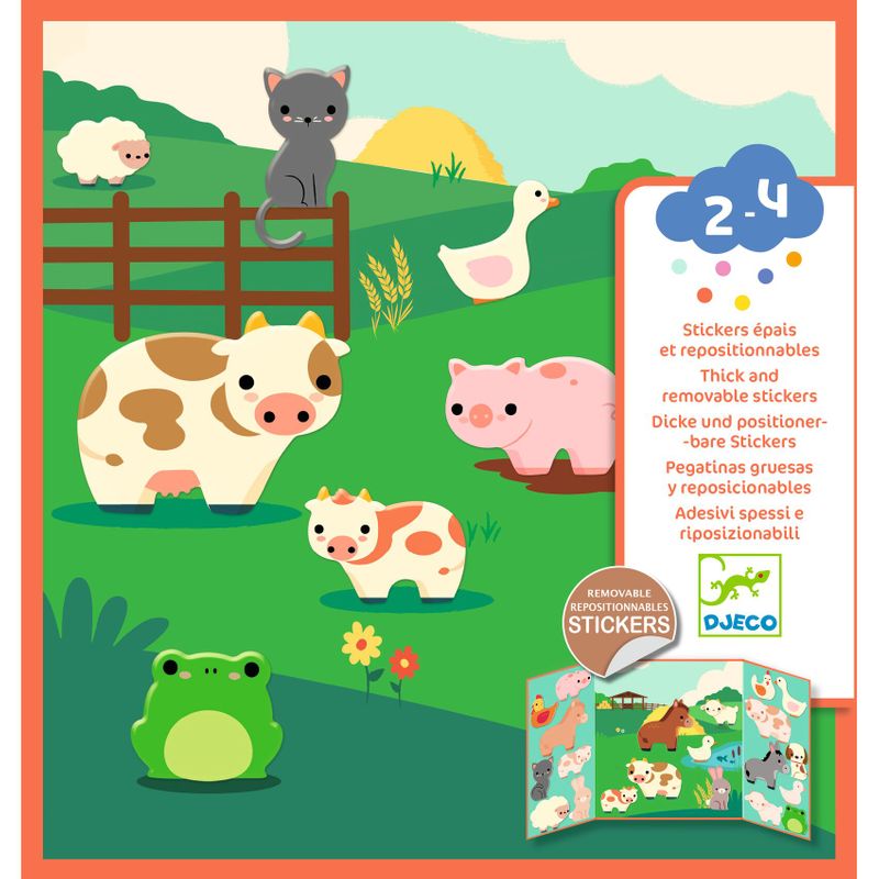 Thick and Repositionable Stickers - Farm Animals
