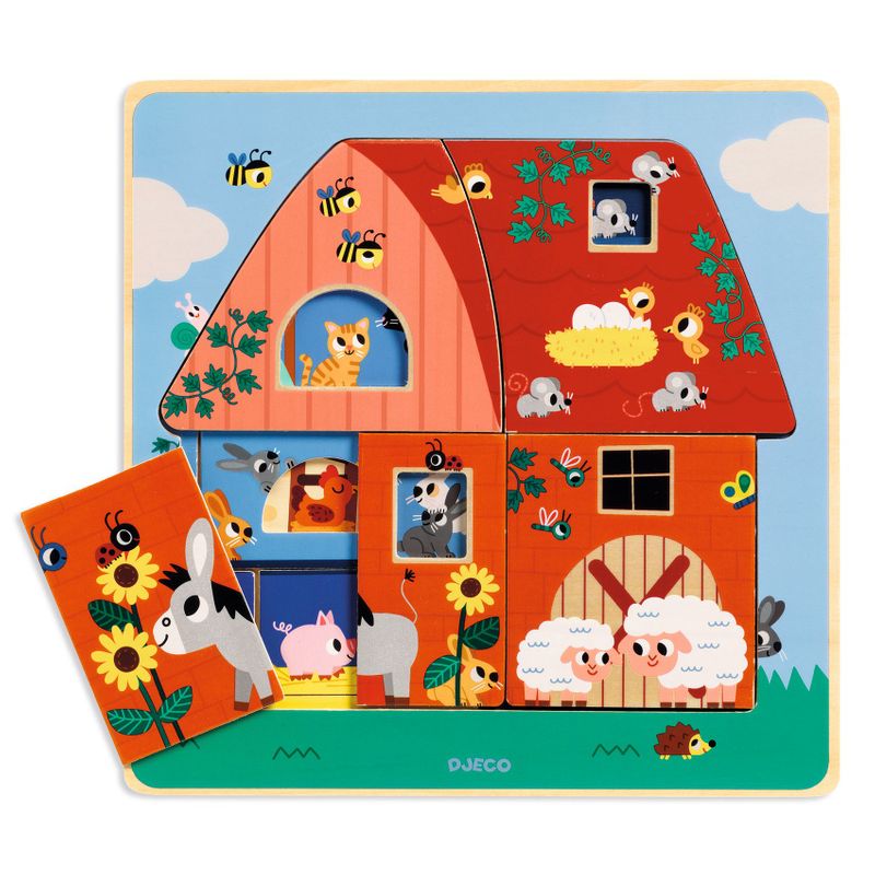 3 Layer Puzzle - Chez Moo, 12 pcs