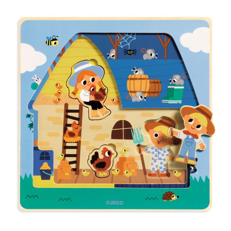 3 Layer Puzzle - Chez Moo, 12 pcs