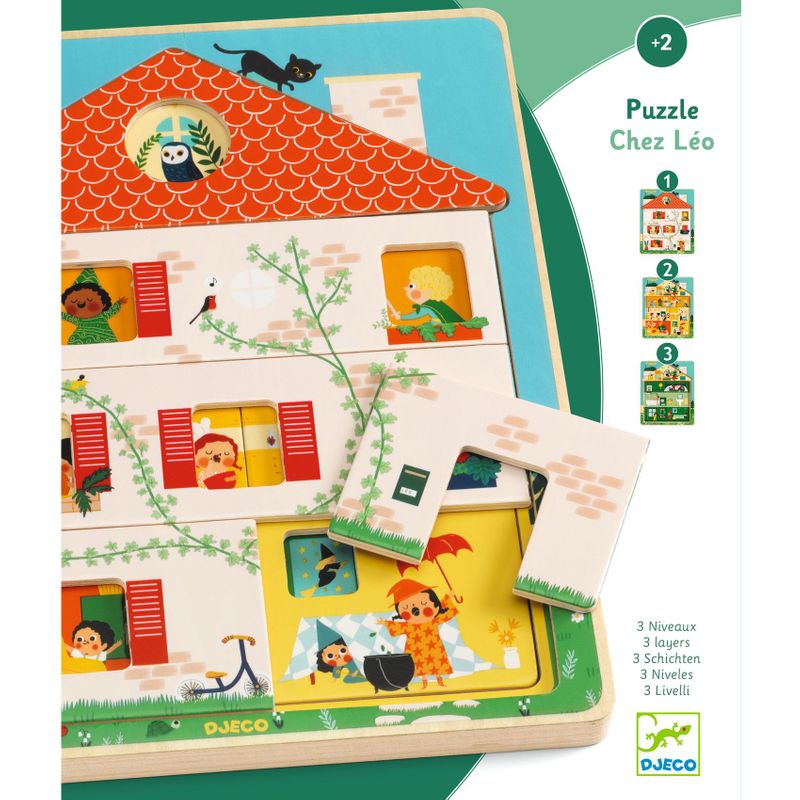3 Layer Puzzle - Chez Leo - 12 pcs - FSC 100%