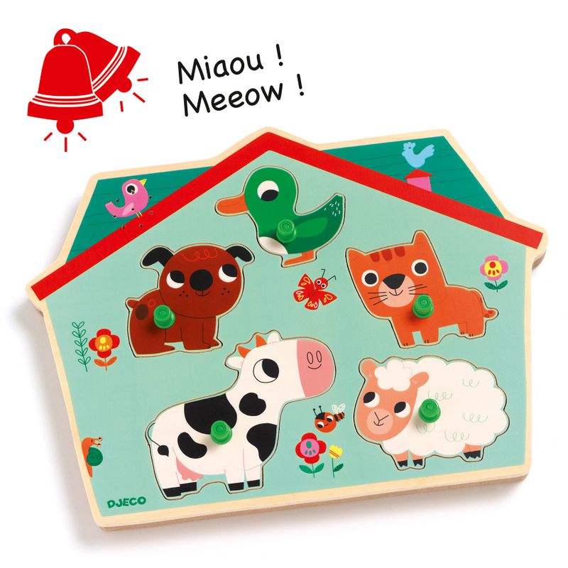 Sound Puzzle - Ouaf Woof, 5 pcs