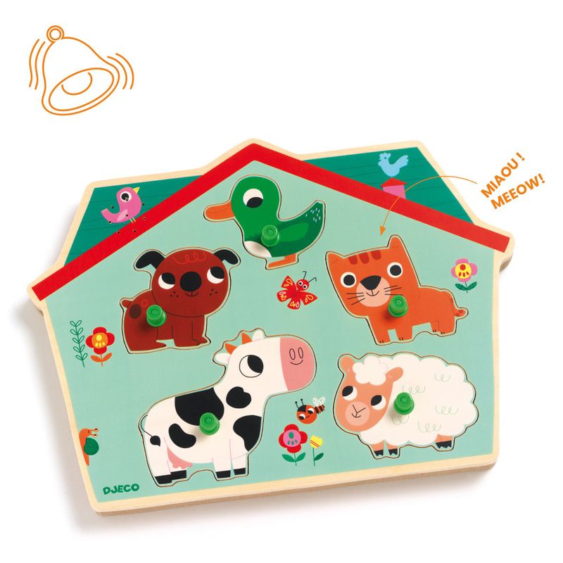 Sound Puzzle - Ouaf Woof, 5 pcs