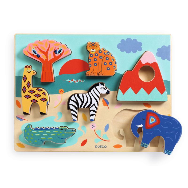 Relief Puzzle - Savana Story, 6 pcs