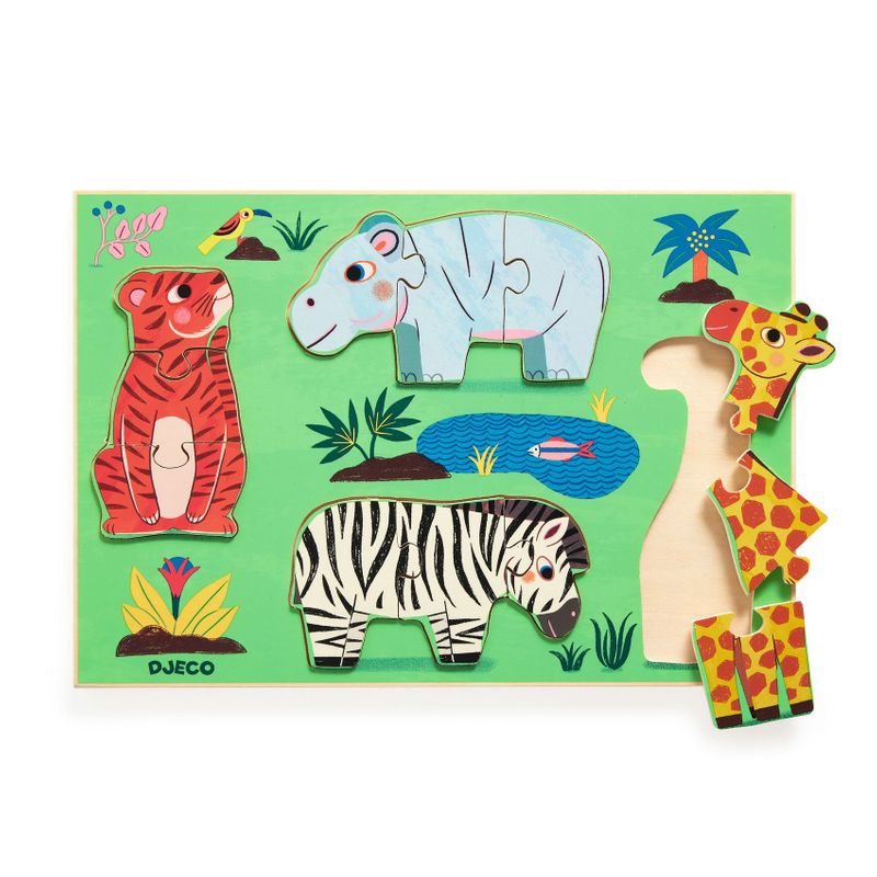 Wooden Puzzle, Coucou Tigre - FSC 100%, 12 pcs