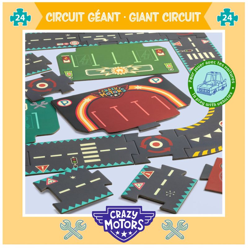 City Circuit - Giant Puzzle, Crazy Motors - 24 pcs