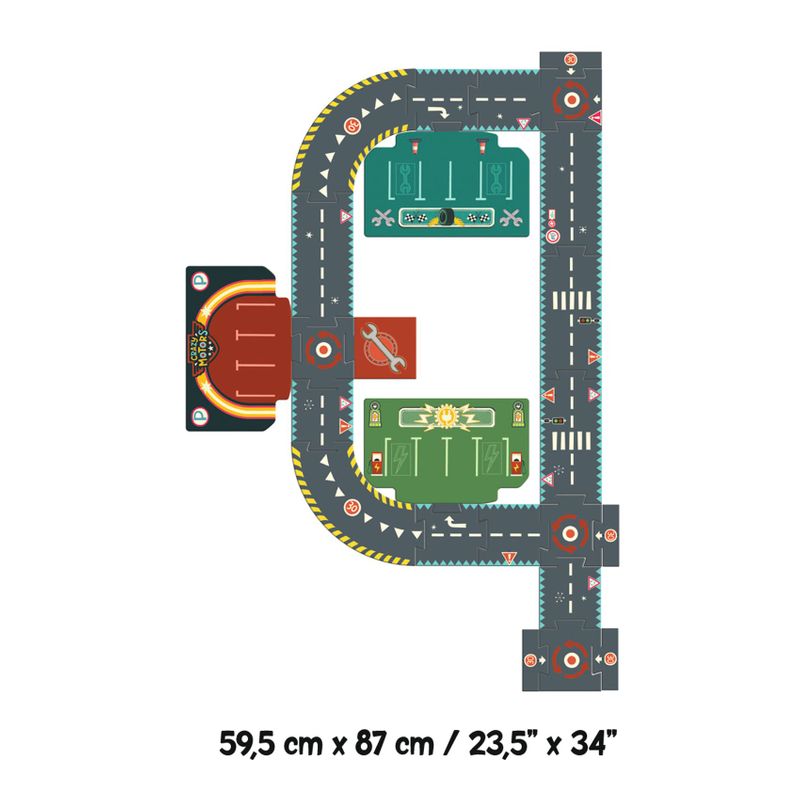 City Circuit - Giant Puzzle, Crazy Motors - 24 pcs