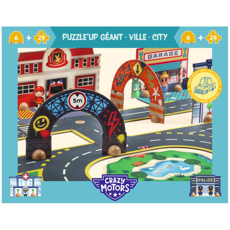 Puzzl’Up City - Giant Puzzle, Crazy Motors - 33 pcs