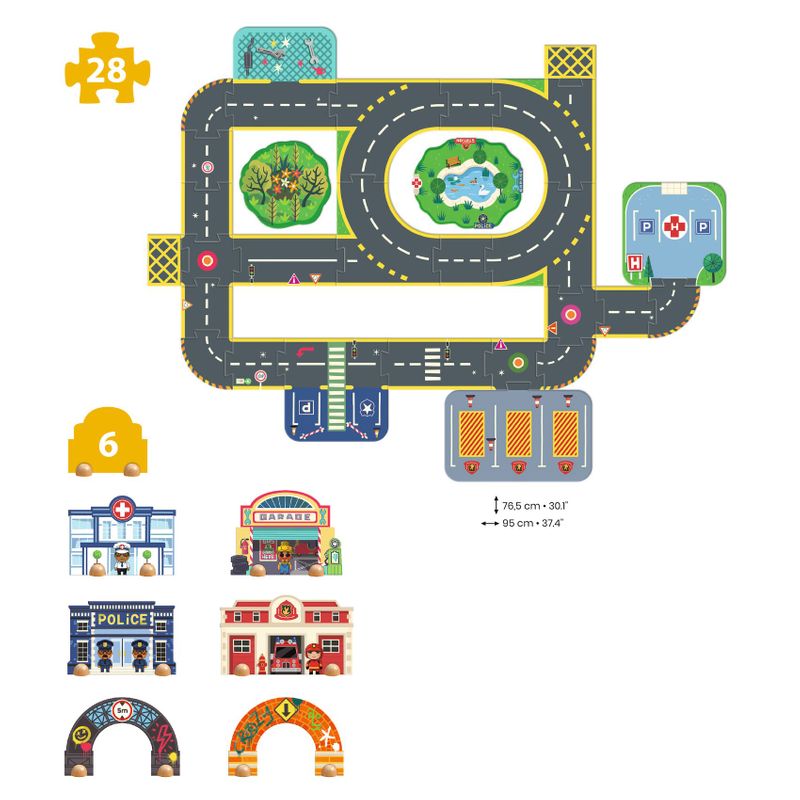 Puzzl&rsquo;Up City - Giant Puzzle, Crazy Motors - 33 pcs