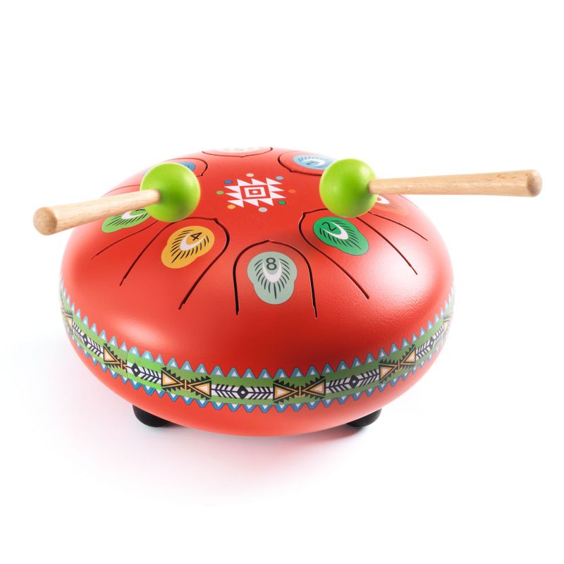 Red Metal Tongue Drum - 8 Notes