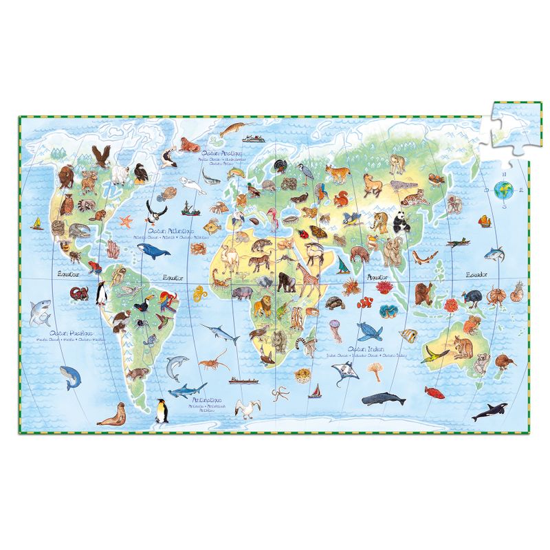 Observation puzzle, Worlds animal, 100 pcs