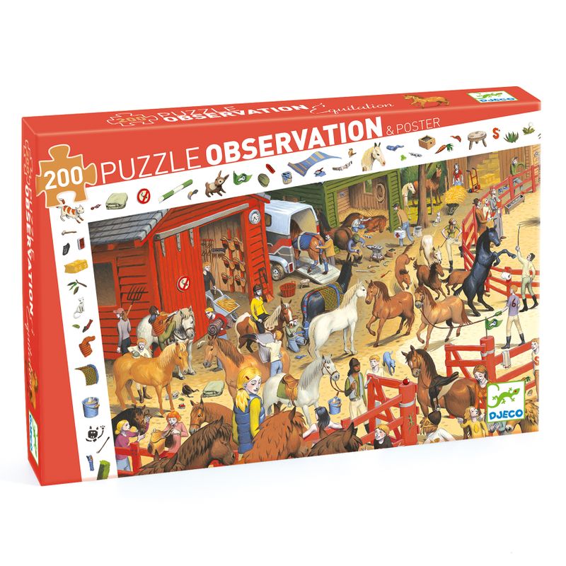 Observation puzzle, Horse riding, 200 pcs - FSC MIX