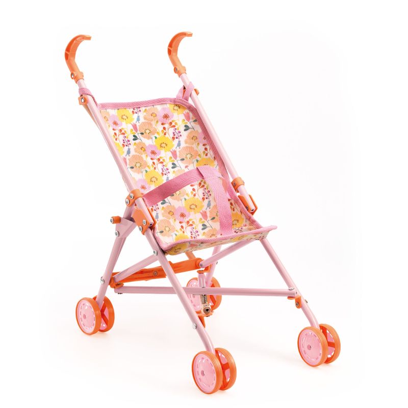 Doll Stroller Flowers - 54 cm