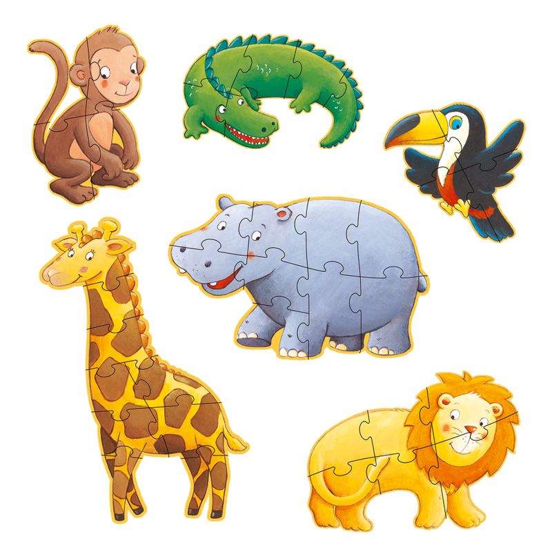 Puzzles Marmoset and his friends, 4 pcs, 6 pcs, 9 pcs