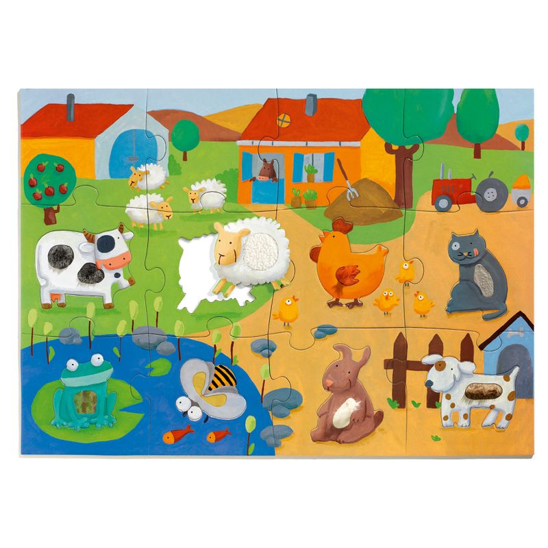 Giant puzzles tactilofarm, 20 pcs