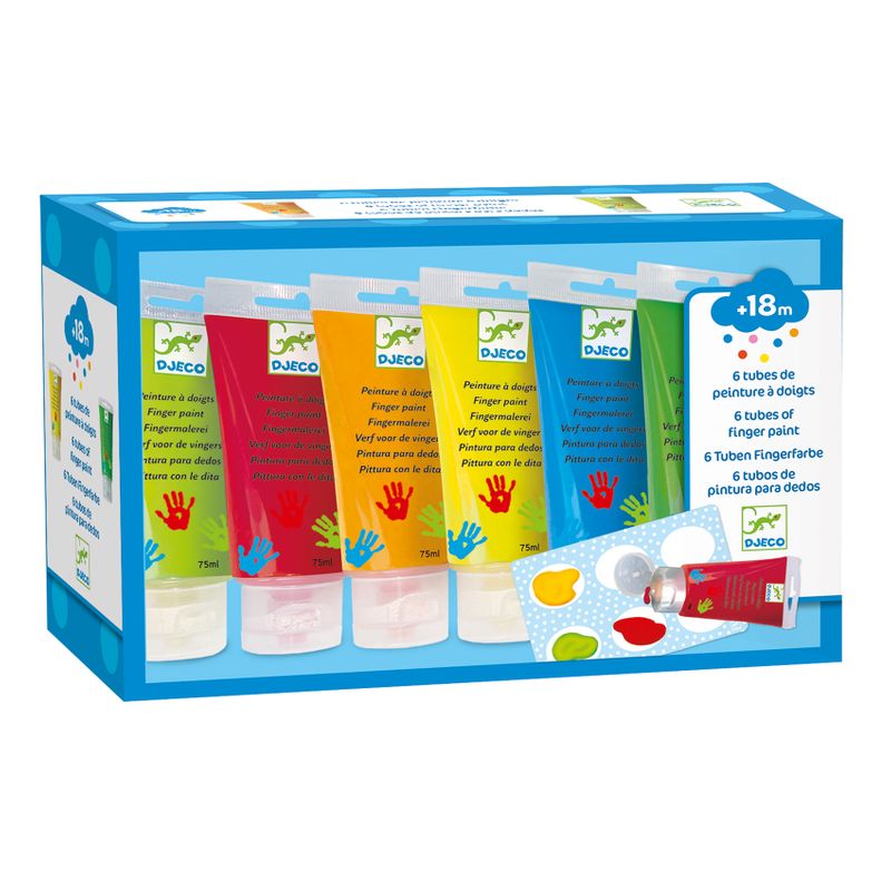 6 finger paint tubes