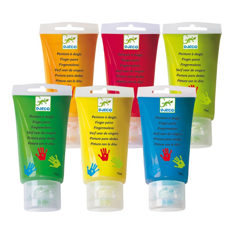 6 finger paint tubes
