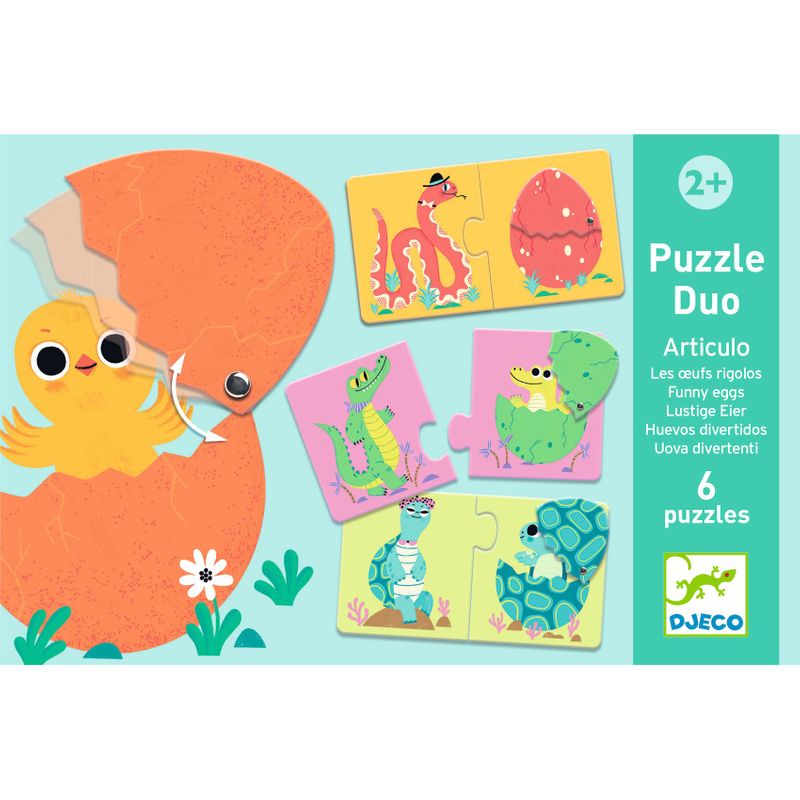 Puzzle Duo - Funny Eggs, 12 pcs