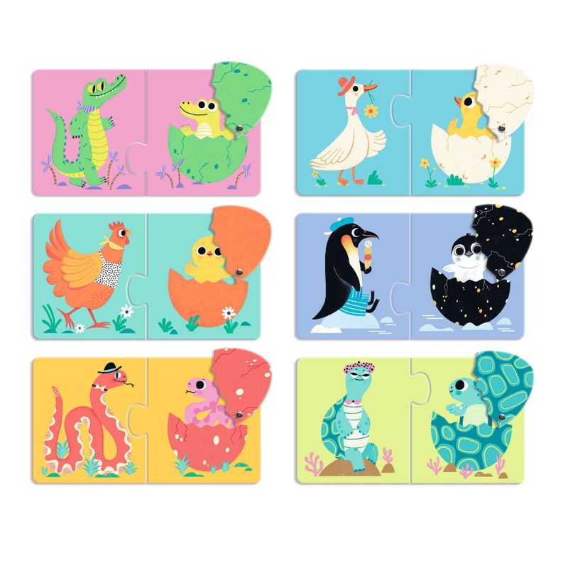 Puzzle Duo - Funny Eggs, 12 pcs