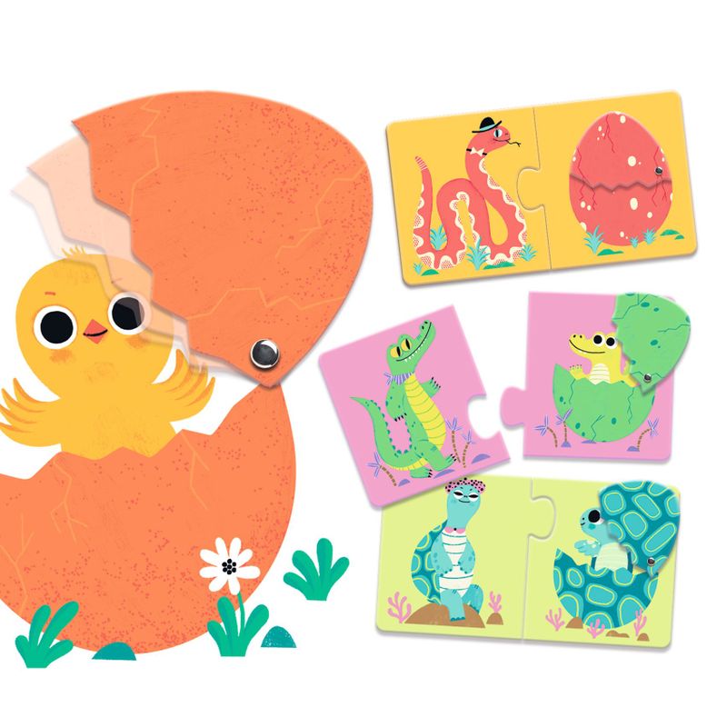 Puzzle Duo - Funny Eggs, 12 pcs