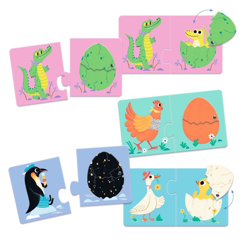 Puzzle Duo - Funny Eggs, 12 pcs