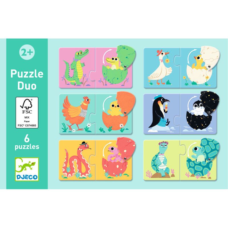 Puzzle Duo - Funny Eggs, 12 pcs