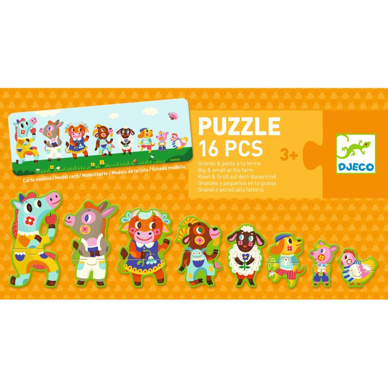 Puzzle Duo - Big And Small On the Farm - FSC MIX, 16 pcs