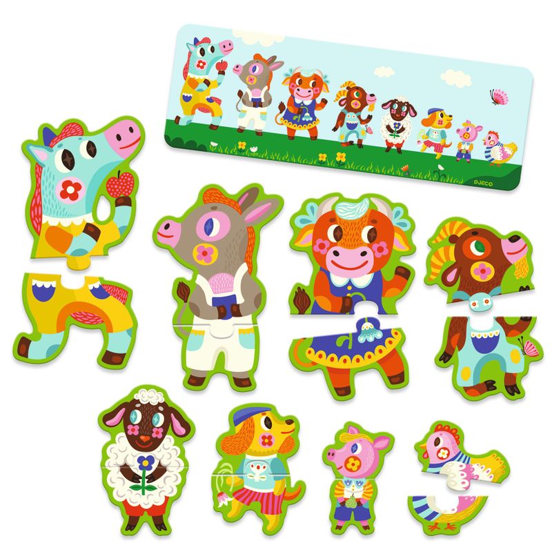 Puzzle Duo - Big And Small On the Farm - FSC MIX, 16 pcs