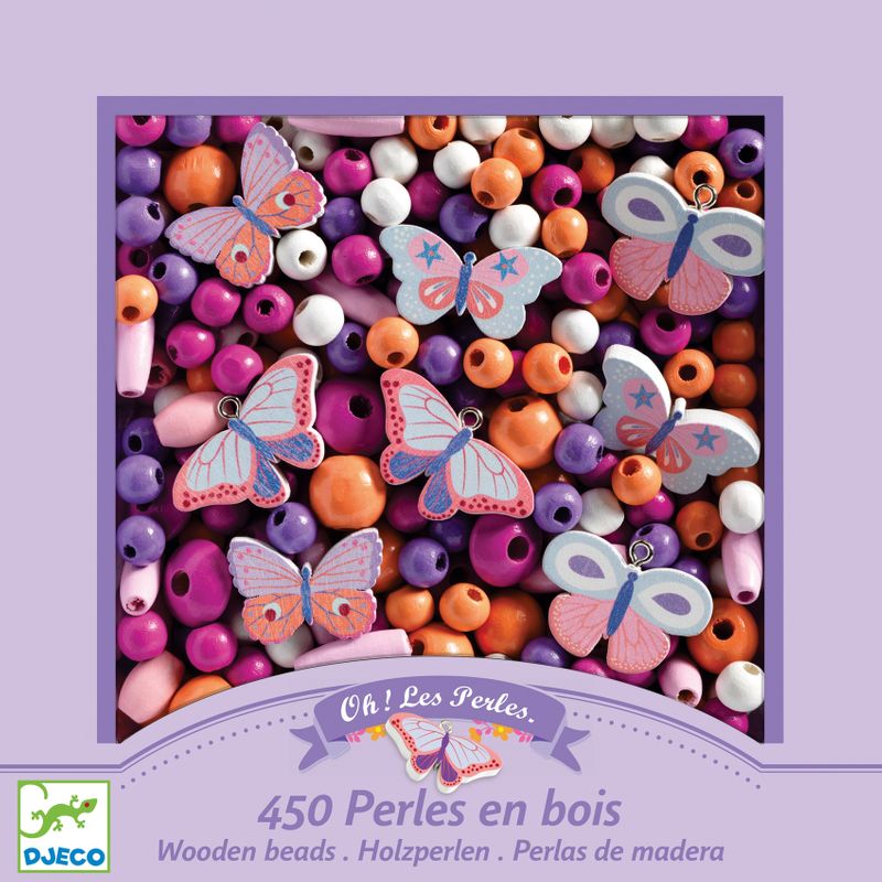 Wooden beads, Butterflies