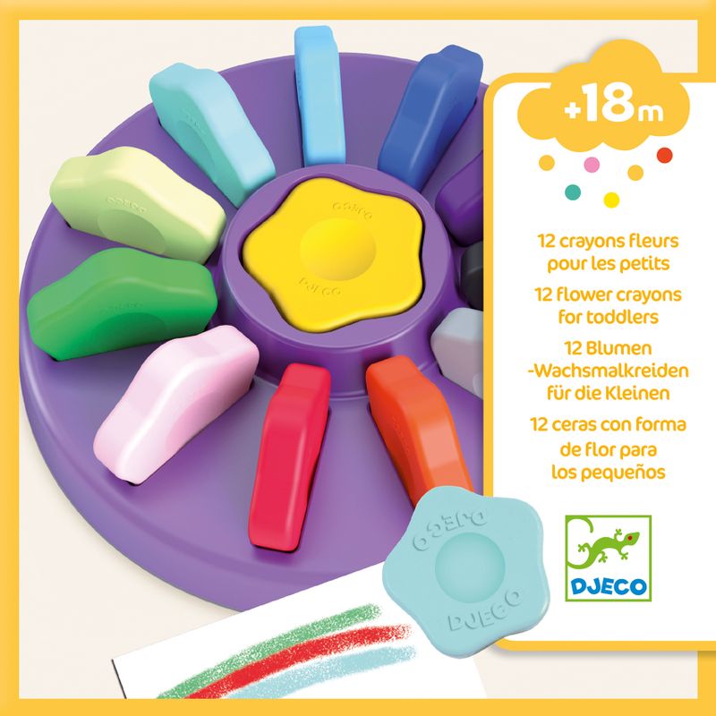 12 flower crayons for toddlers