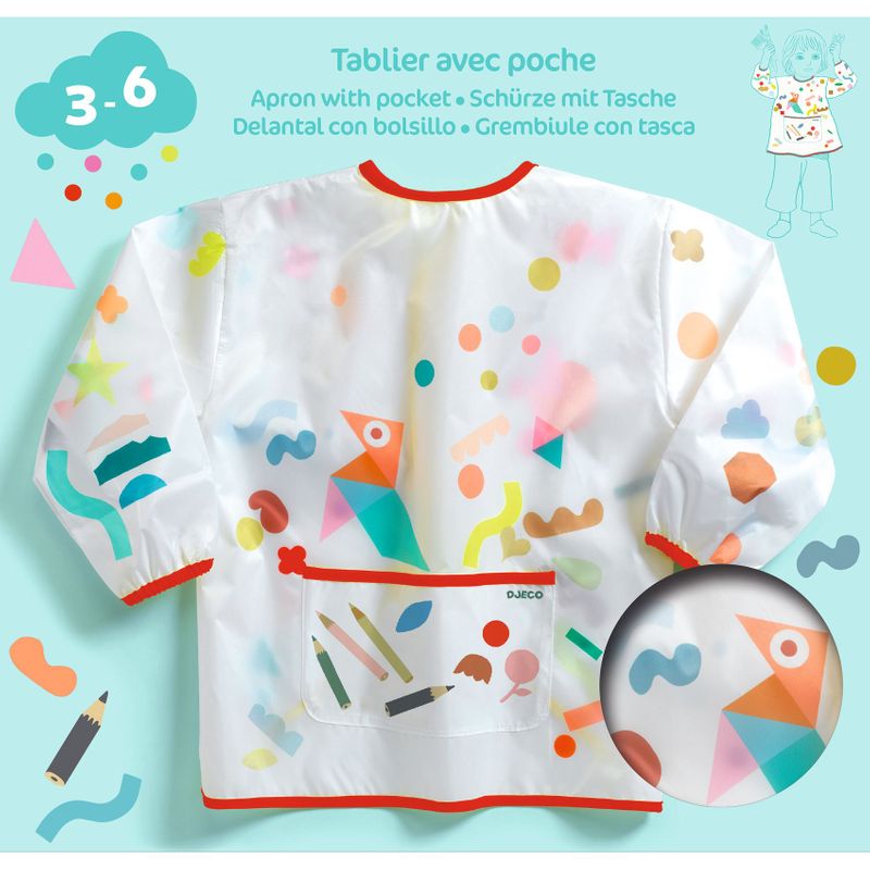 Apron With Pocket - Stickers and Pencils