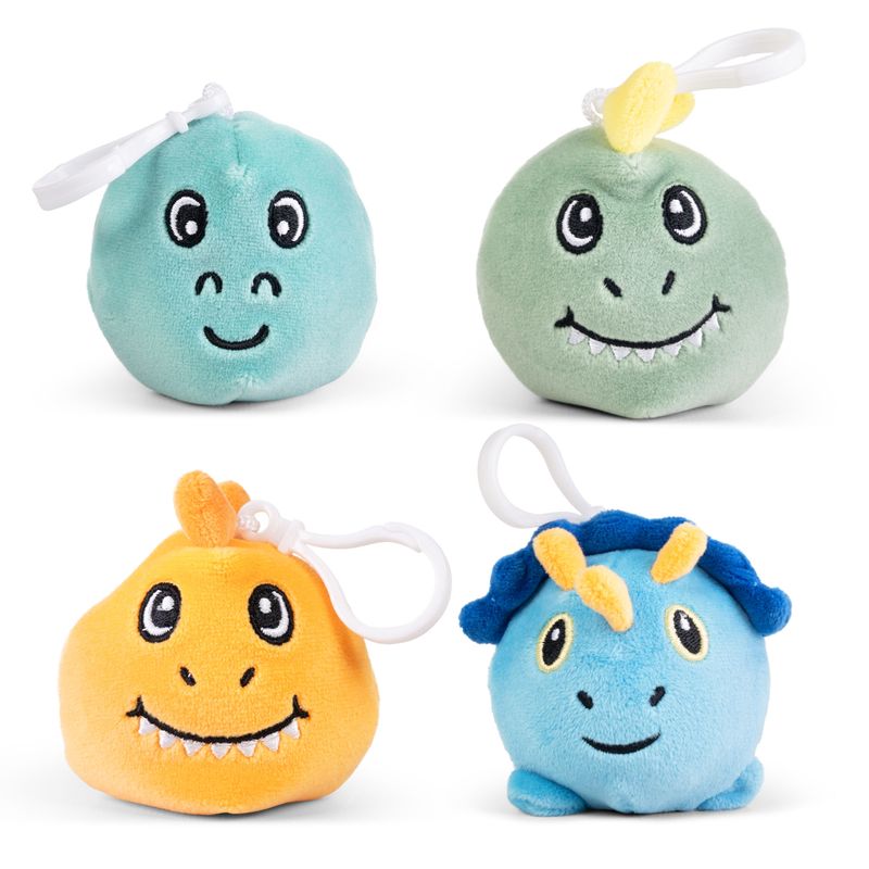 Dinosaur Clip & Cuddle Plush Keyrings