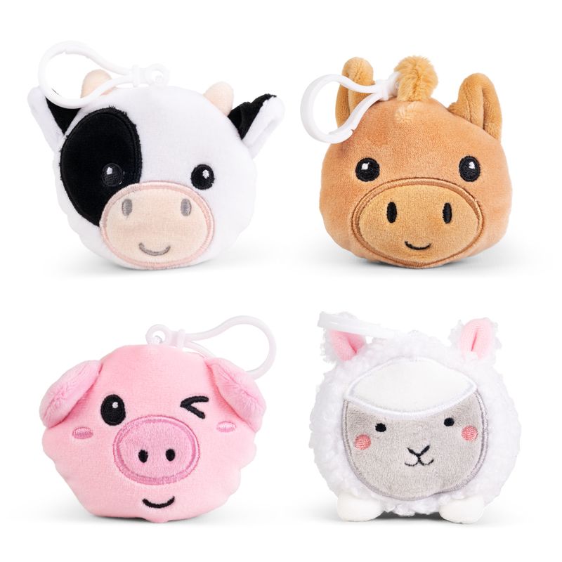 Farm Animal Clip & Cuddle Plush Keyrings