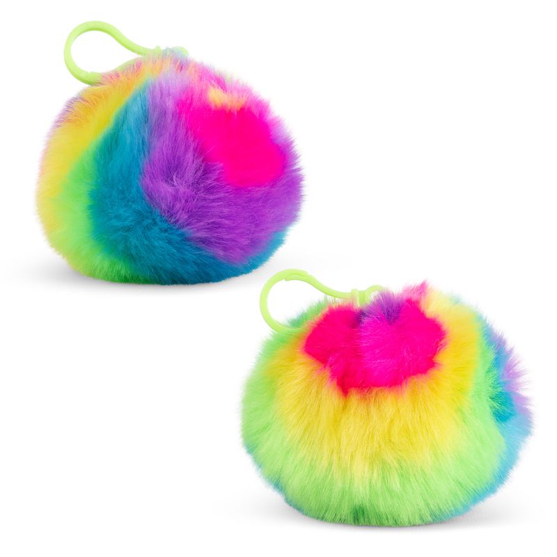 Rainbow Fluff Clip & Cuddle Plush Keyrings