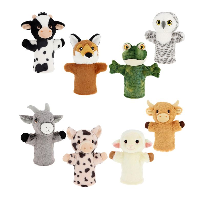 Keeleco Farm Hand Puppets 8 Asstd 27cm