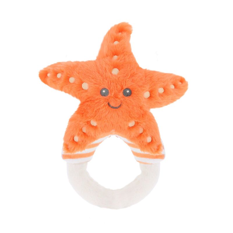Keeleco Baby Squish Starfish Ring Rattle 14cm
