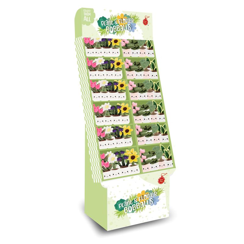 12cm Plant and Flower Bobballs 8 Asstd With Stand
