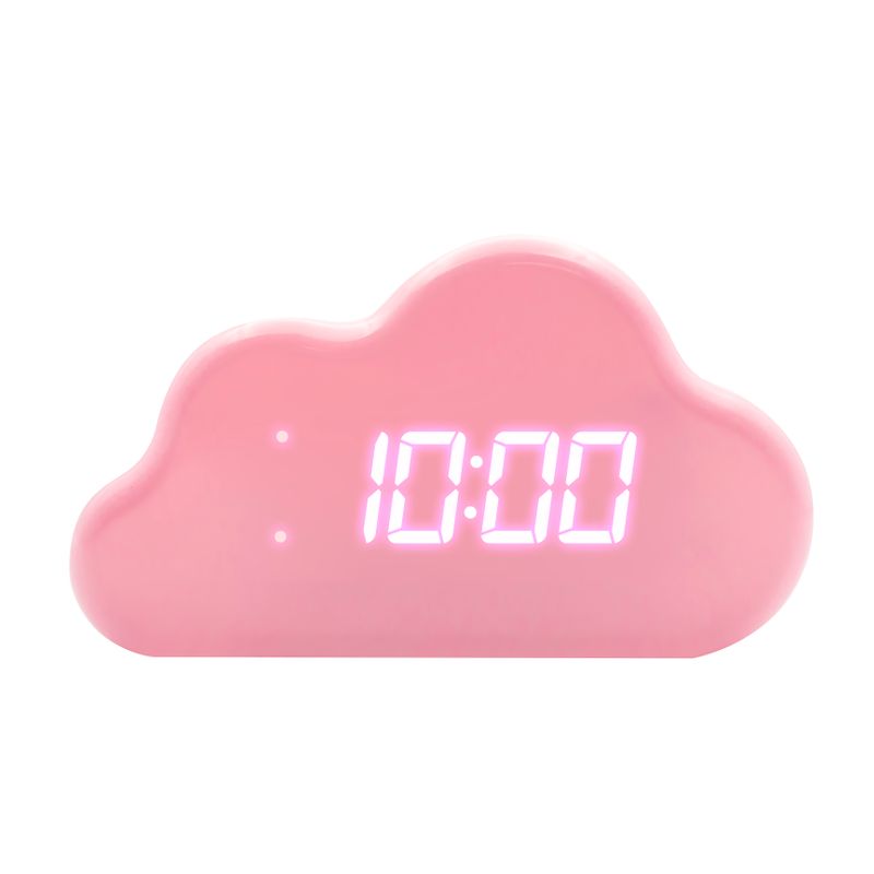 Digital Cloud Alarm Clock With Thermometer and Ambient Light - Rose