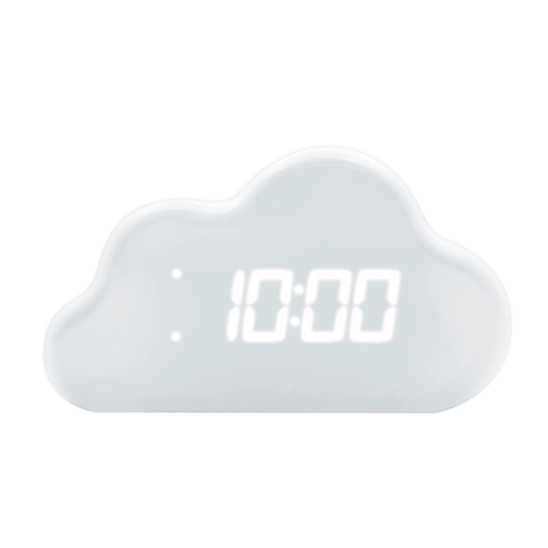 Digital Cloud Alarm Clock With Thermometer and Ambient Light - White